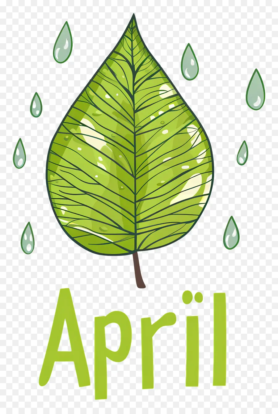 Hola Abril，Verde Hoja PNG