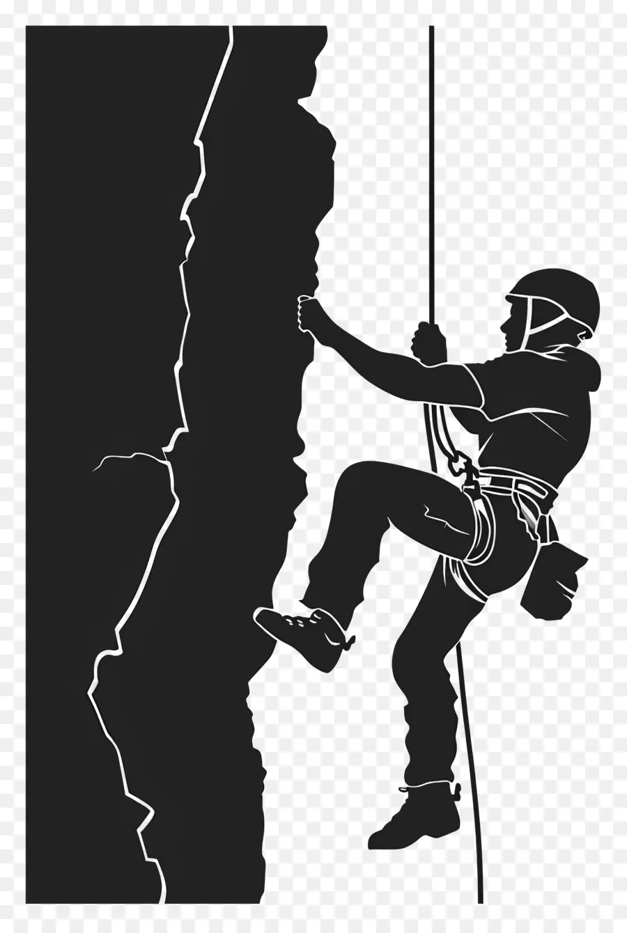 Silueta De Escalada，La Escalada En Roca PNG