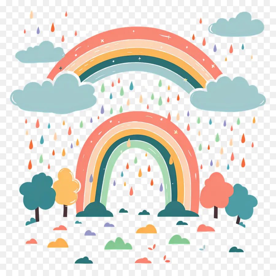 Arcoiris Y Lluvia，Arcoíris PNG