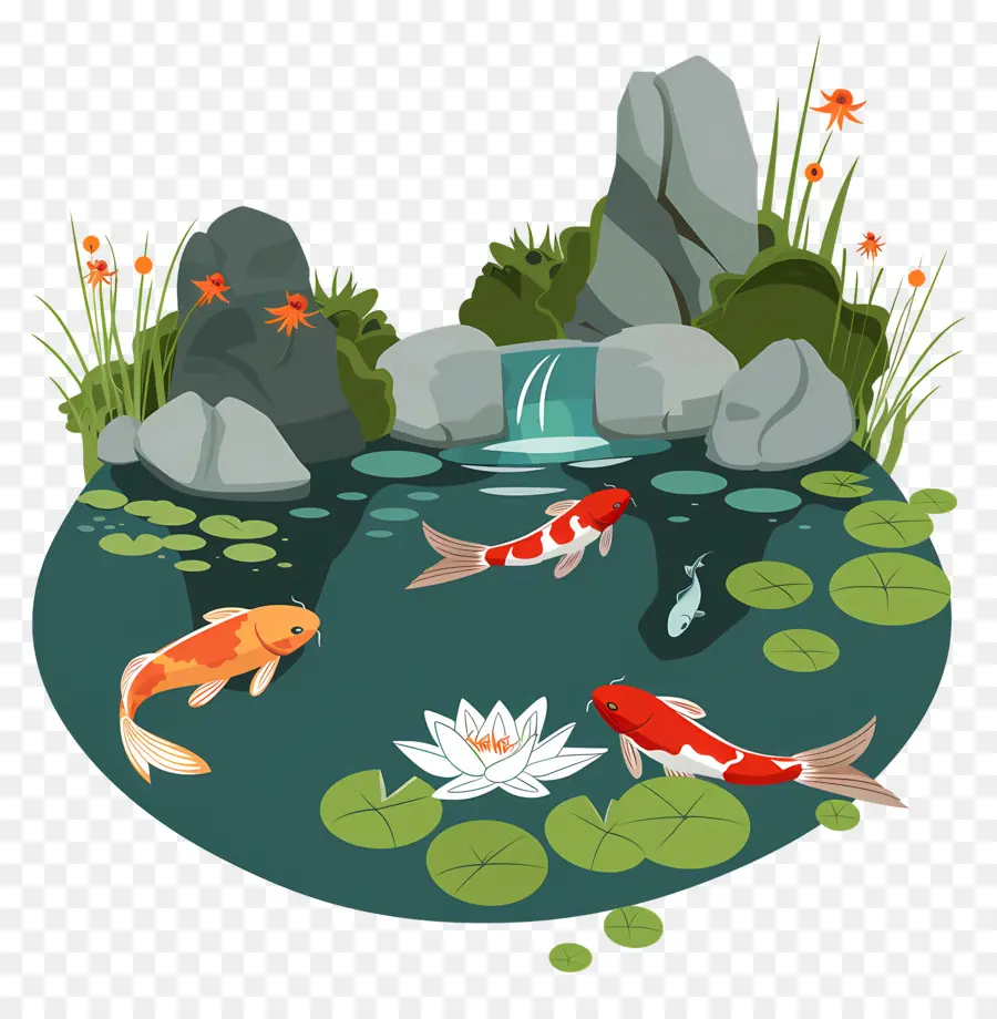 Japonés Sin Estanque，Peces Koi PNG