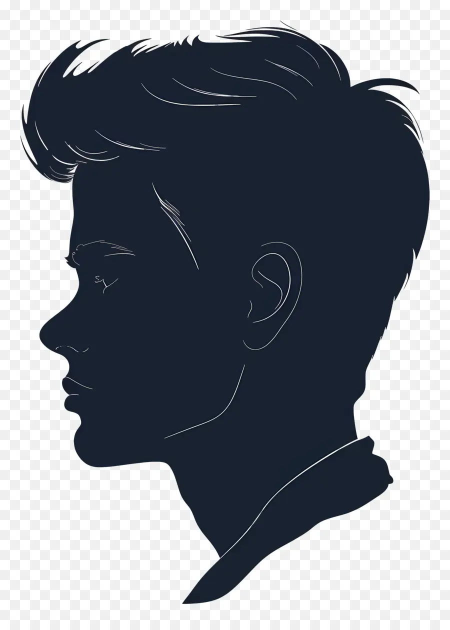 Silhoueta De Cara De Hombre，Joven PNG