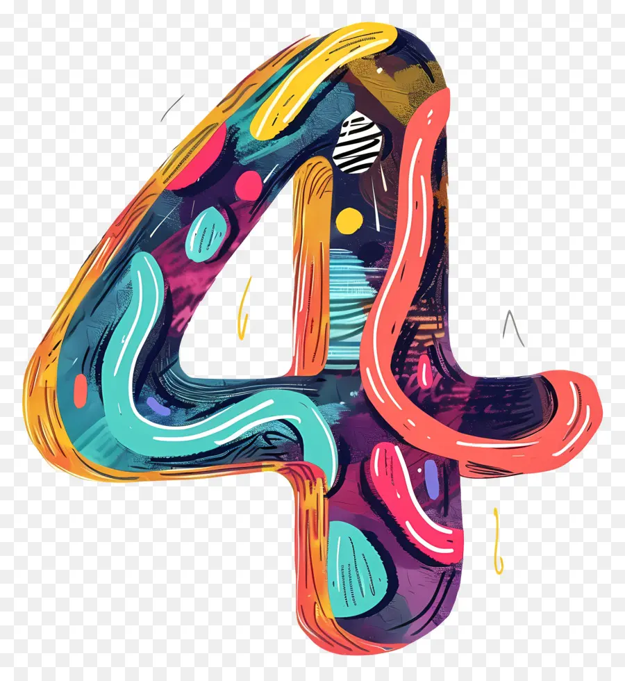 Número 4，El Arte Abstracto PNG