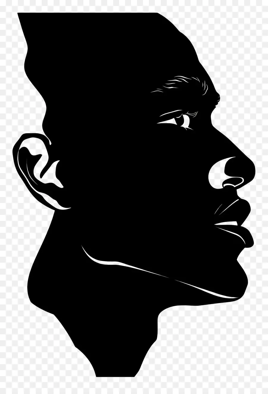 Silhoueta De Cara De Hombre，Silueta PNG