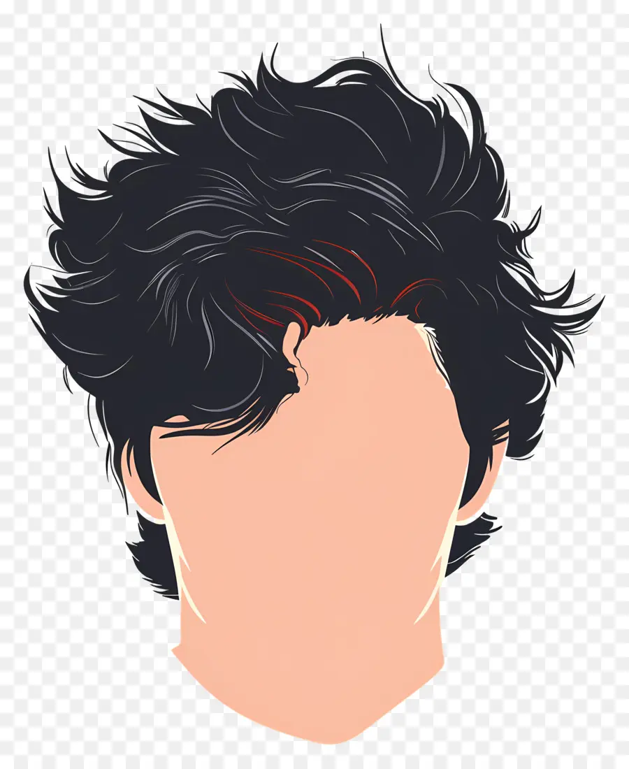 Peinado Hombre，Cabello Ondulado Negro PNG