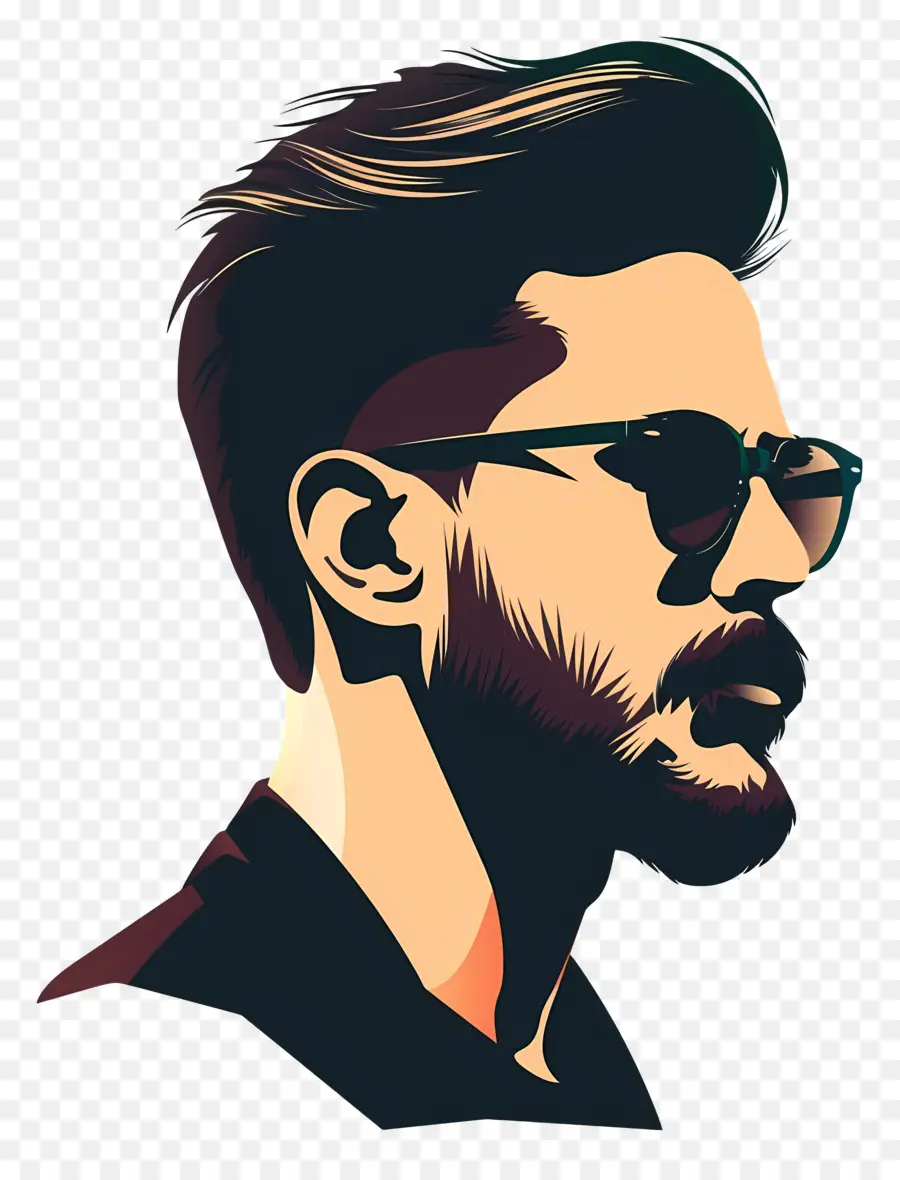 Silhoueta De Cara De Hombre，Barba PNG