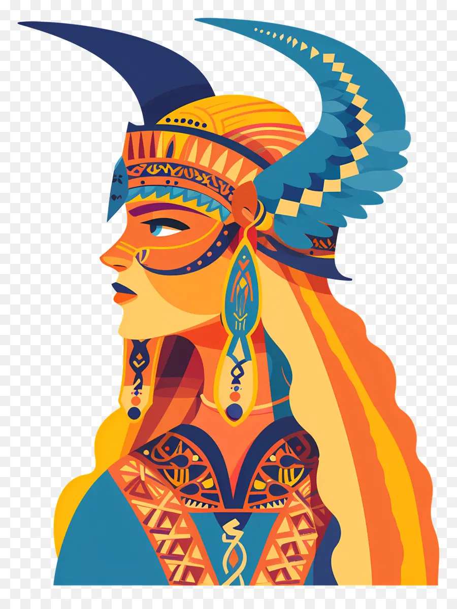 Viking Mujer，Tocado Antiguo PNG