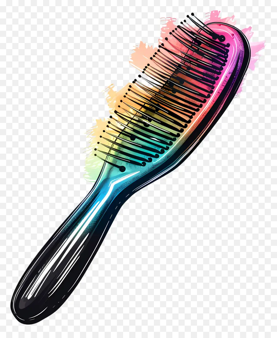 Cepillo Para El Pelo，Cepillo De Cabello Arcoiris PNG