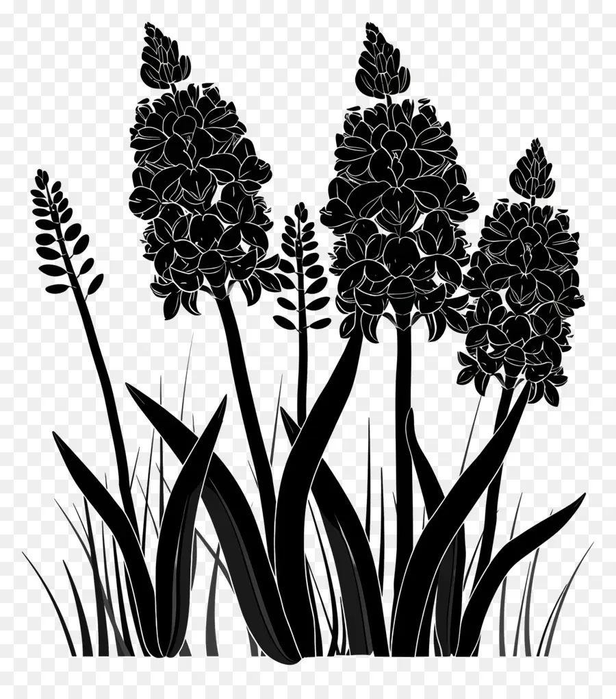 Las Flores De La Silueta，Plantas Negras PNG