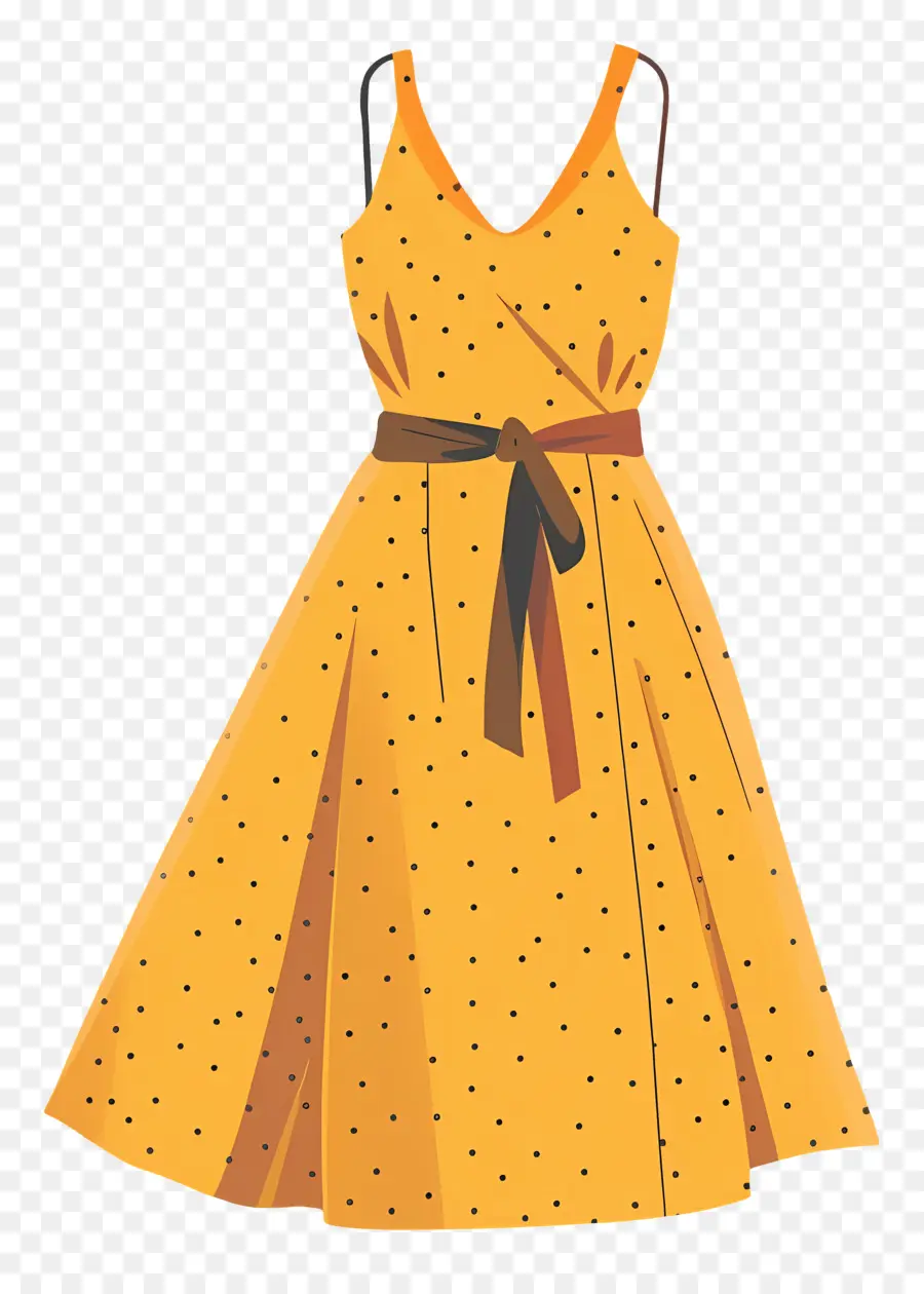 Vestido Casual，Vestido Amarillo PNG