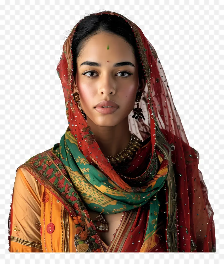 Chica De Vestimenta India，Moda India PNG