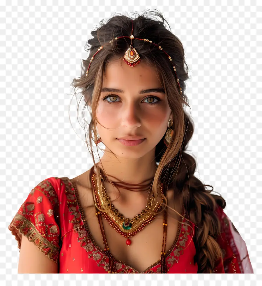 Chica De Vestimenta India，Moda India PNG
