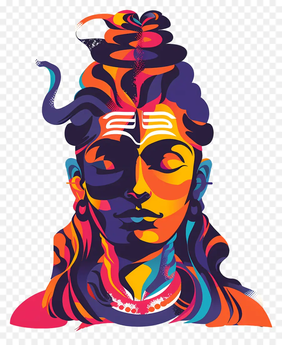 Shiva，Cara Colorida PNG