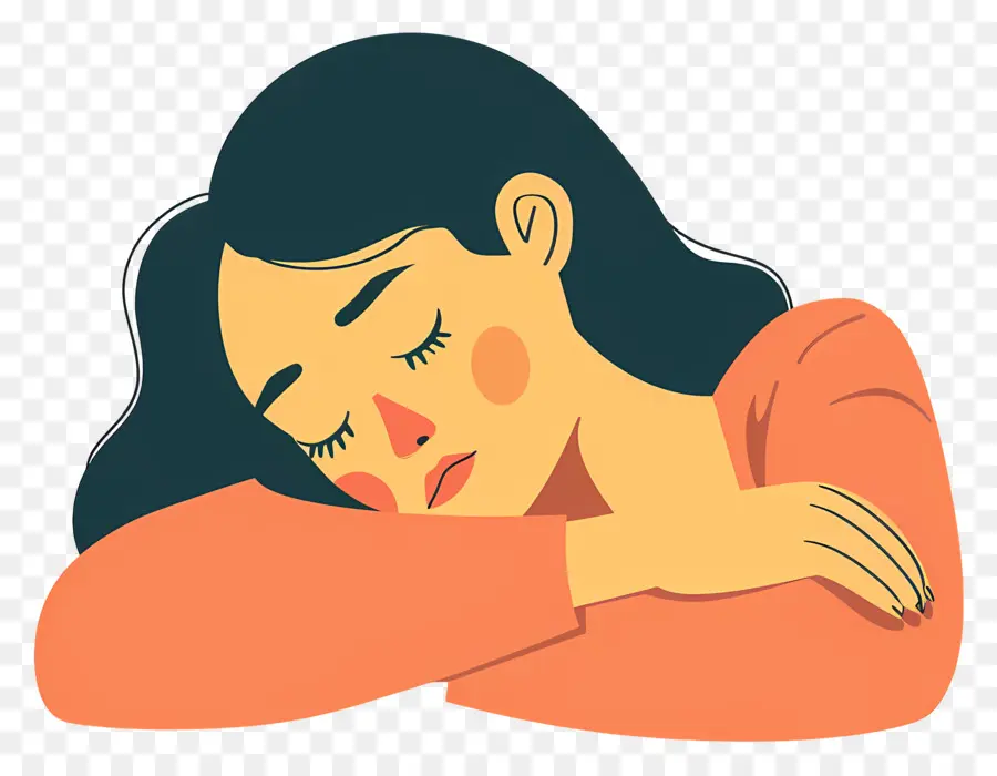 Mujer Sintiéndose Cansada，Mujer Dormida PNG