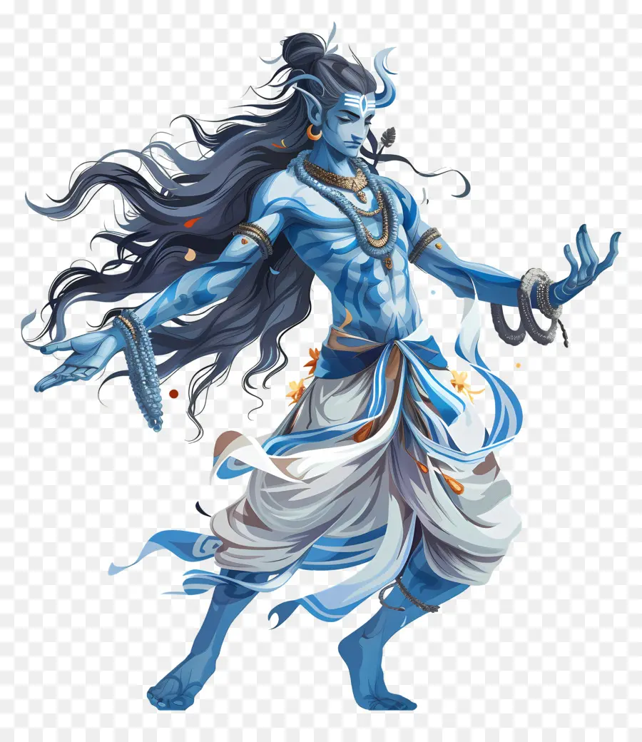 Shiva，Figura Azul Mítica PNG