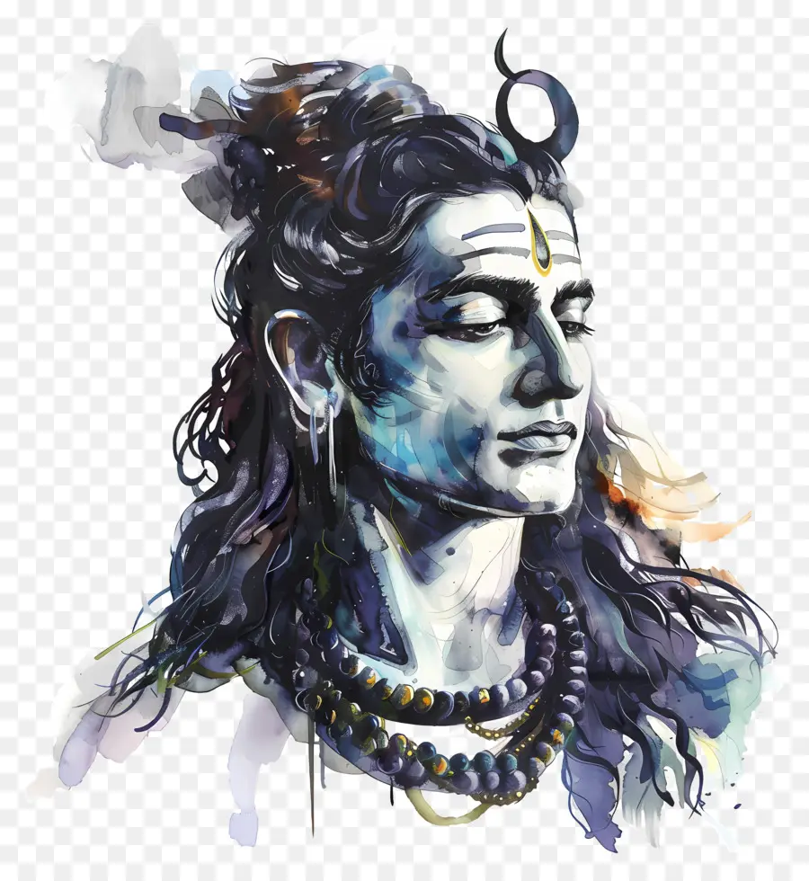 Shiva，Pintura A La Acuarela PNG