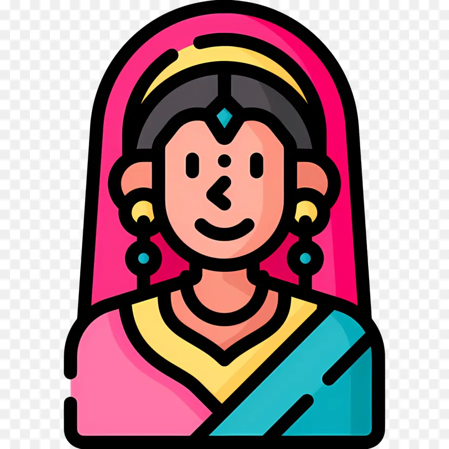 Icono De Boda Hindú，Mujer De Dibujos Animados PNG