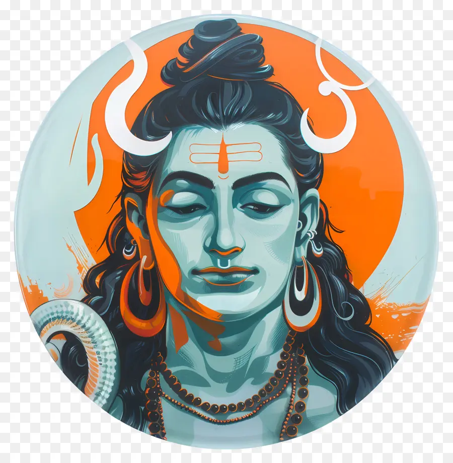 Shiva，Shiva Con Fondo Naranja PNG