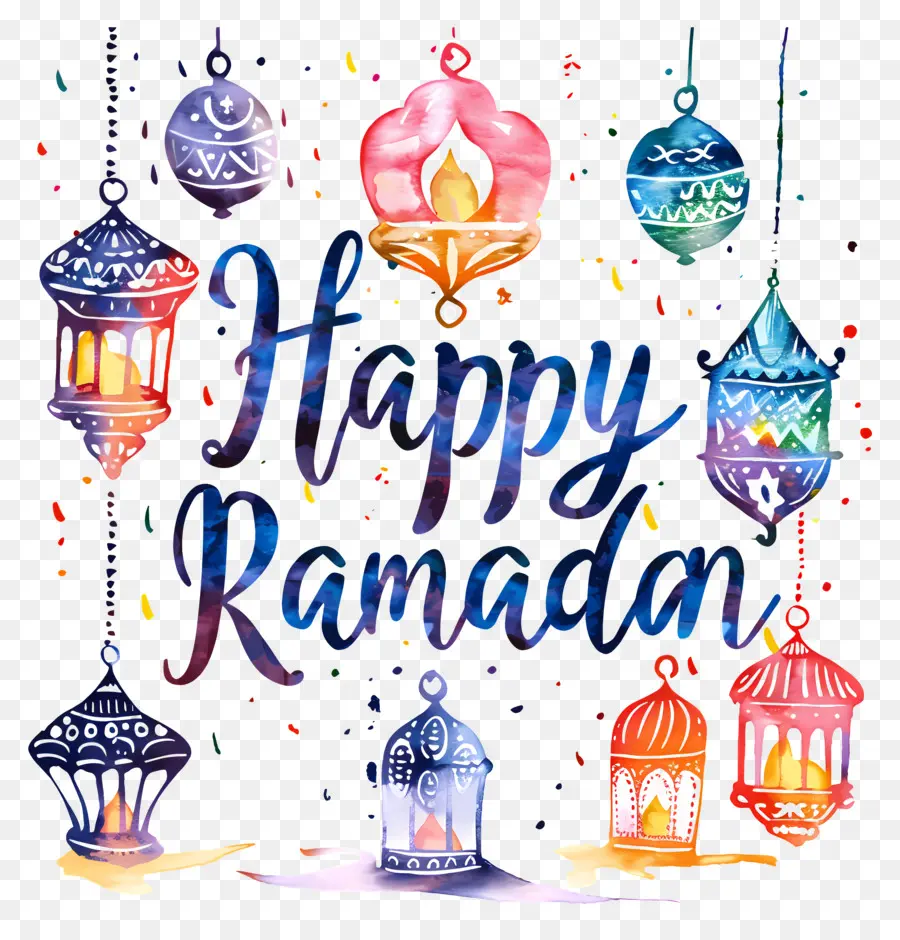 Feliz Ramadan，Pintura De Linterna PNG