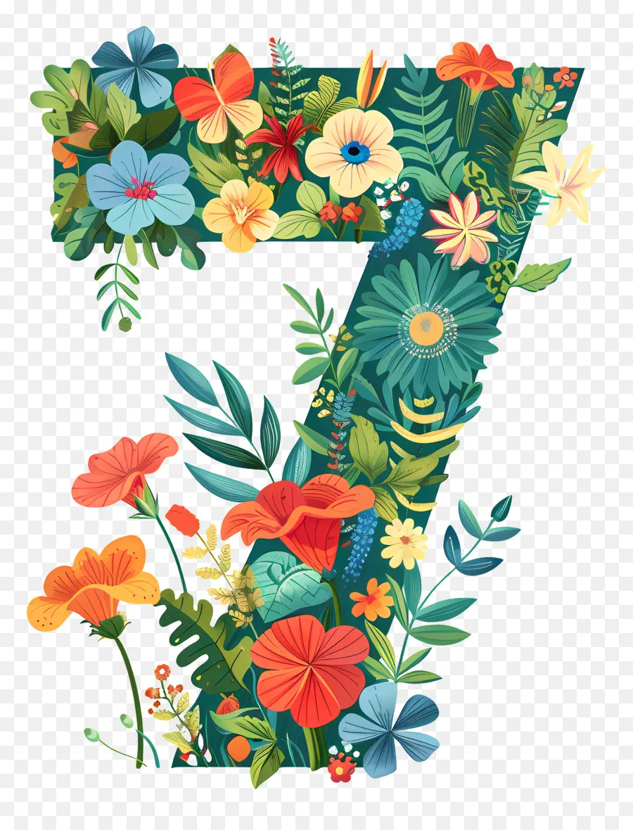 Numero 7，Floral PNG