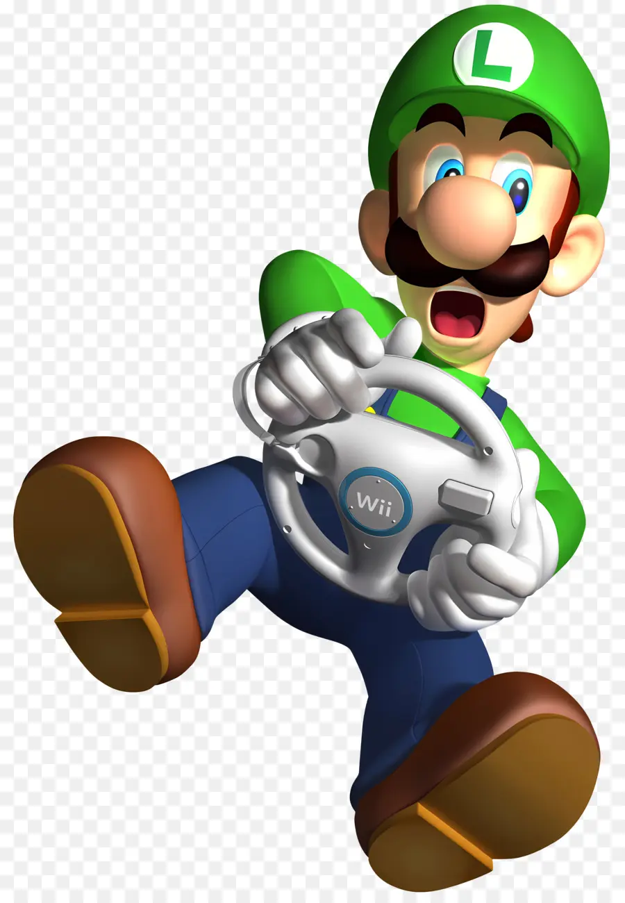 Volante，Luigi Con Volante De Wii PNG