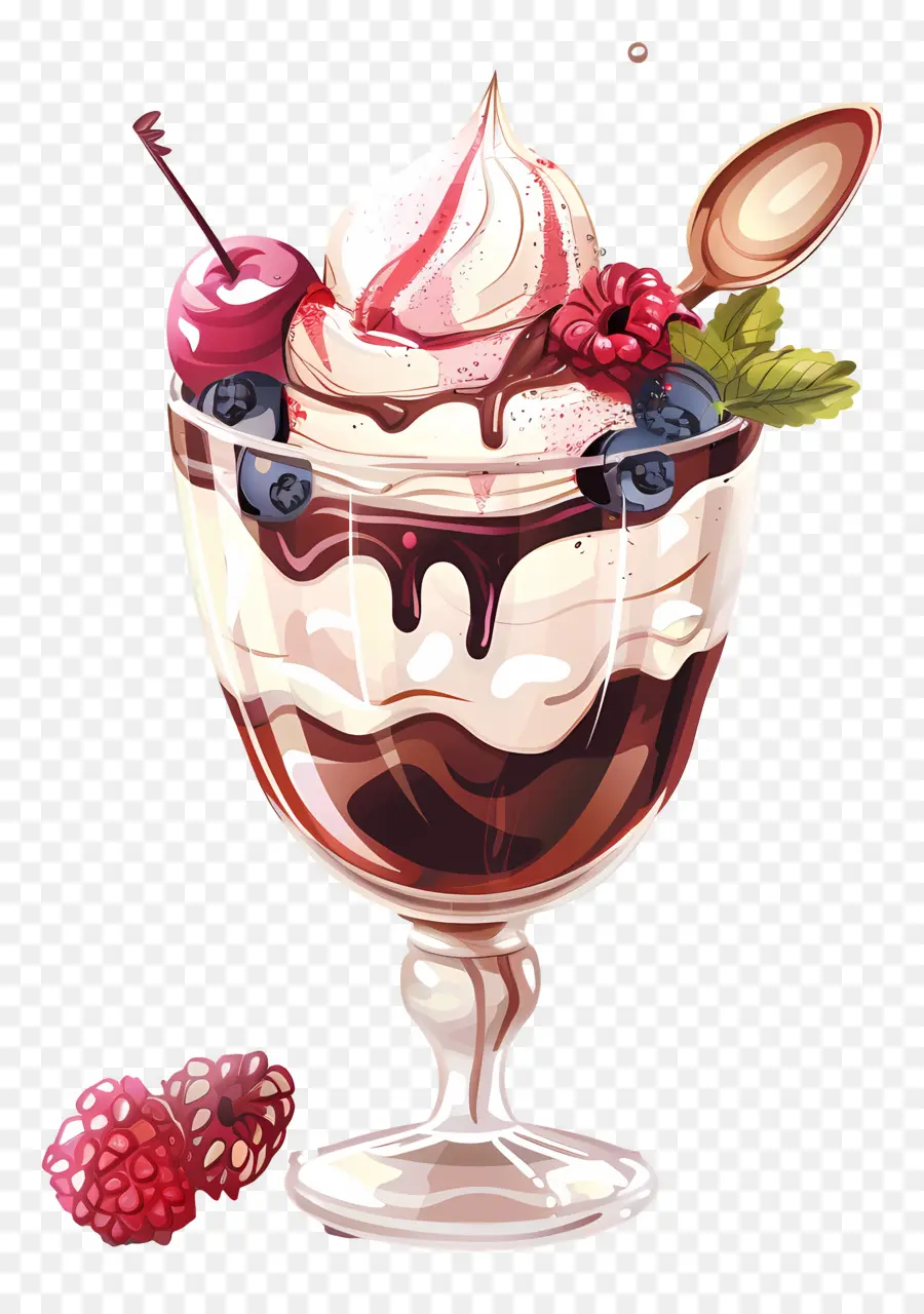 Helado Con Frutas Y Nueces，Helado PNG