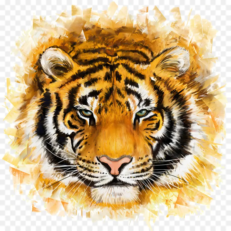 Tigre Logotipo，Pintura A La Acuarela PNG