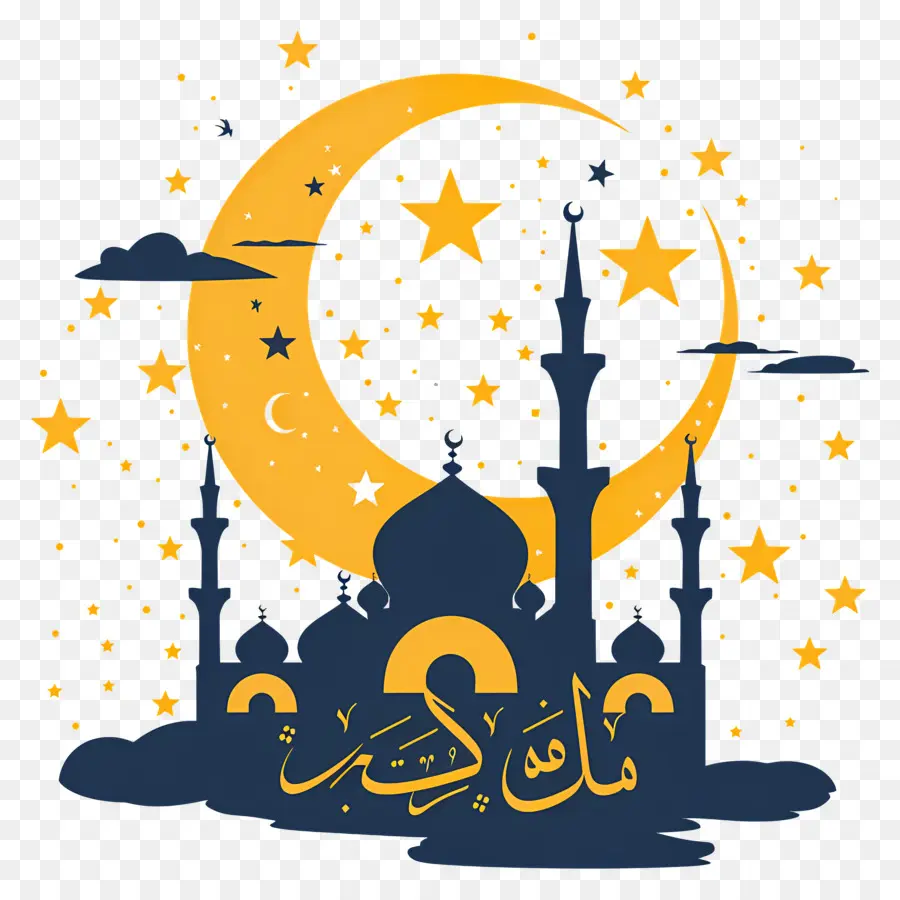 Eid Al Fitr，Mezquita Y Luna Creciente PNG