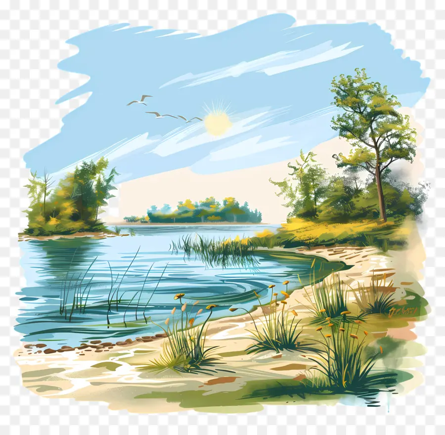 Paisaje De Verano，Paisaje PNG