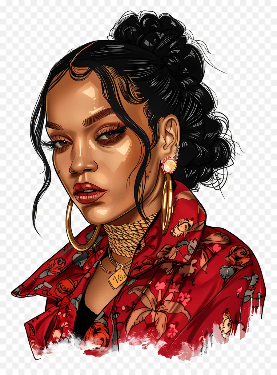 Robyn Rihanna Fenty，Pintura Digital PNG