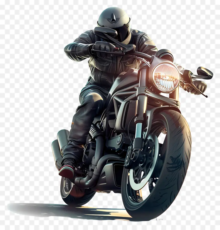 Motociclista，Traje Negro PNG