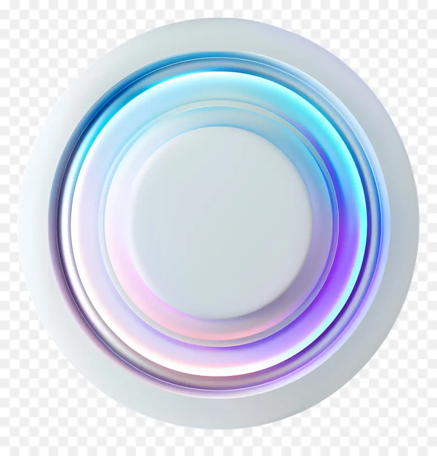 Botón Circular Blanco，Luces Azules Y Moradas PNG