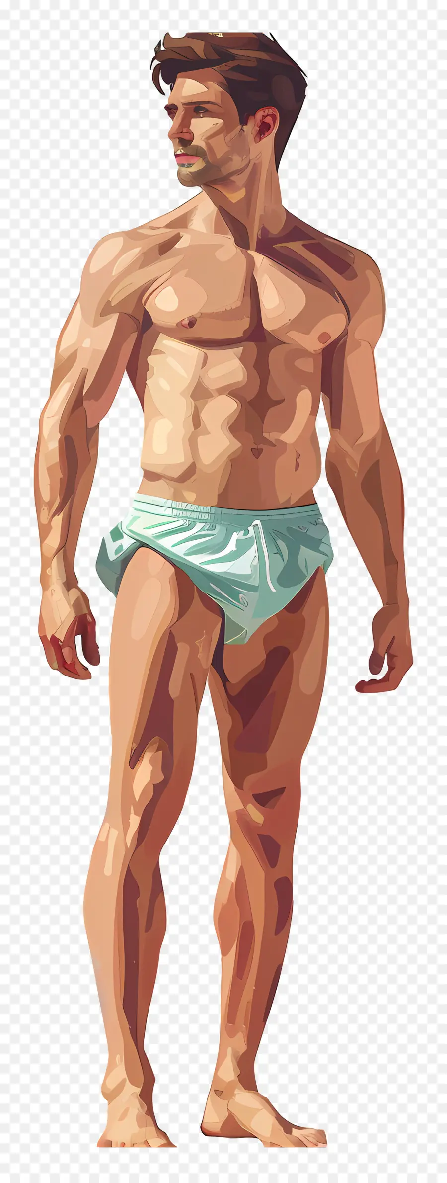 Cuerpo De Playa De Hombre，Muscular PNG