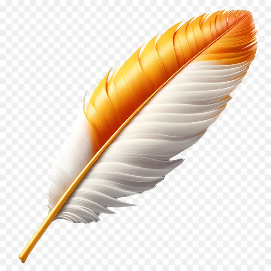 Pluma，Pluma Blanca Y Amarilla PNG