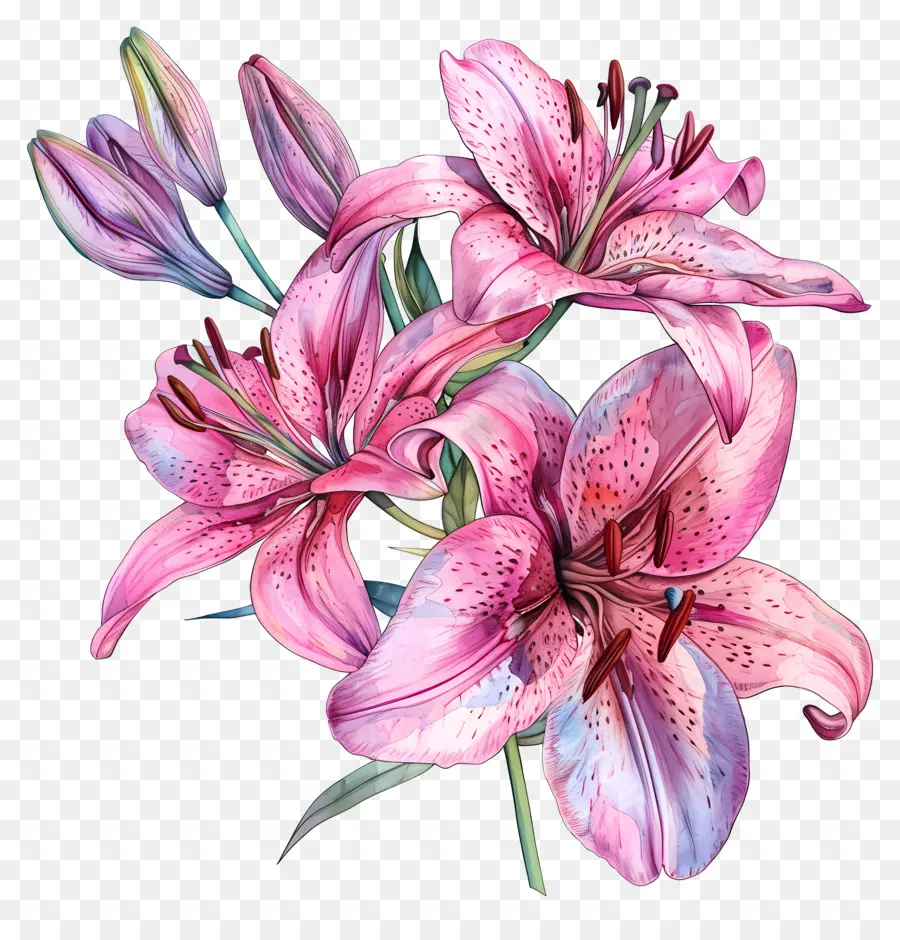 Lily，Flores De Lirio Rosa PNG