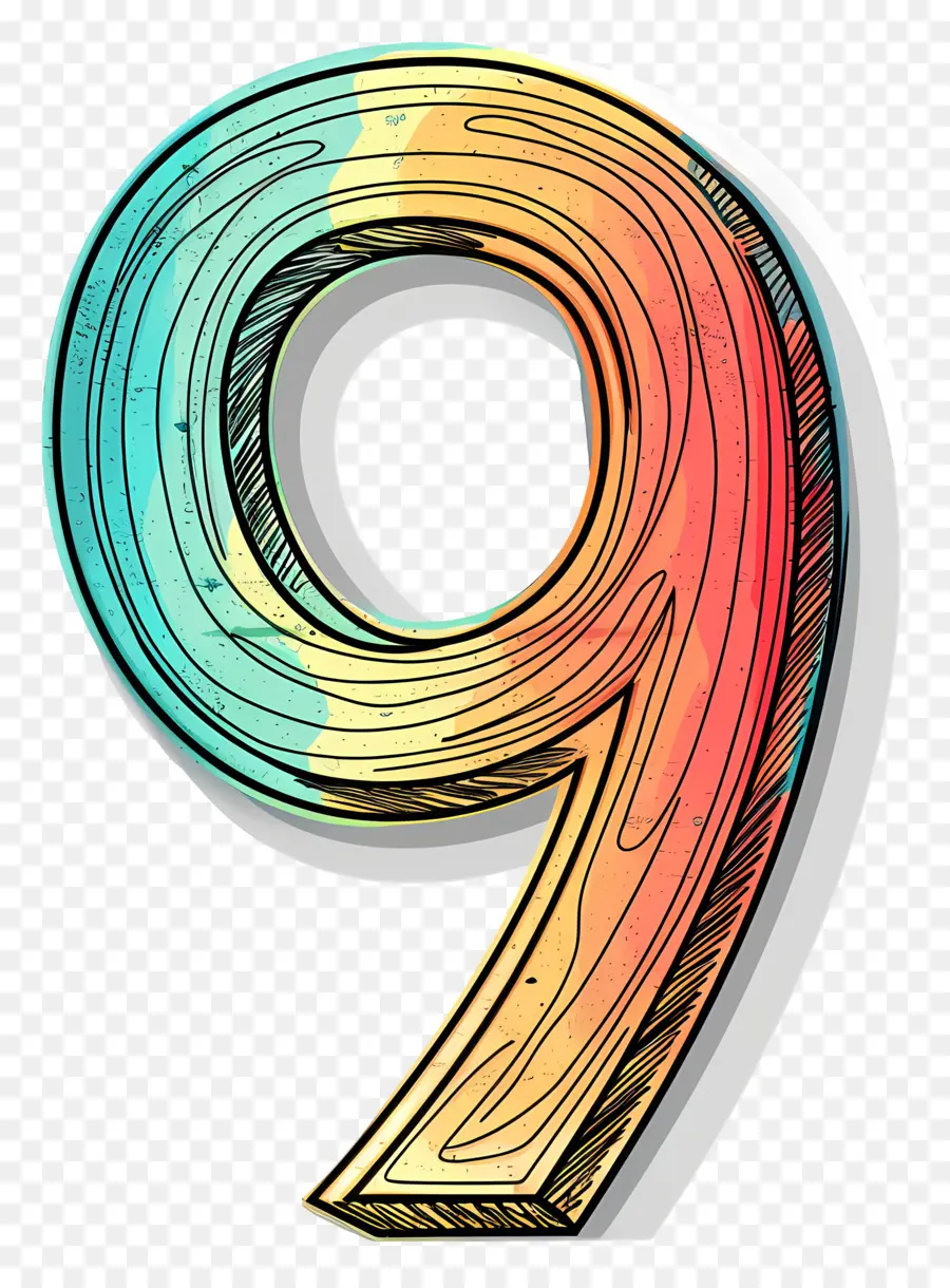 Número 9，Arco Iris PNG