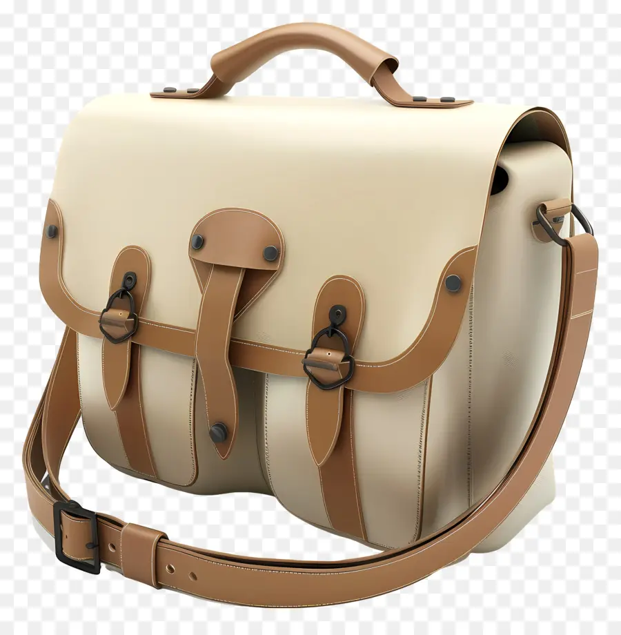 Bolsa De Mensajero，Bolso Satchel En Beige Y Marrón PNG