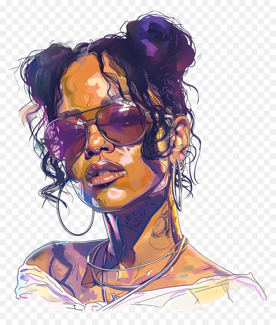 Robyn Rihanna Fenty，Mujer Con Gafas De Sol PNG