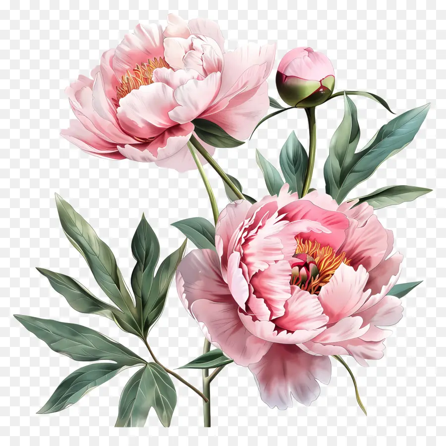 Las Peonías，Peonies Pink PNG