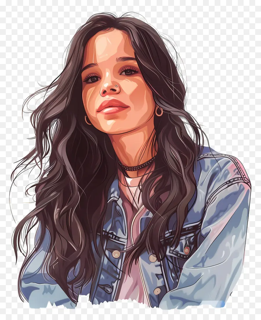 Jenna Ortega，Ilustración De Niña PNG