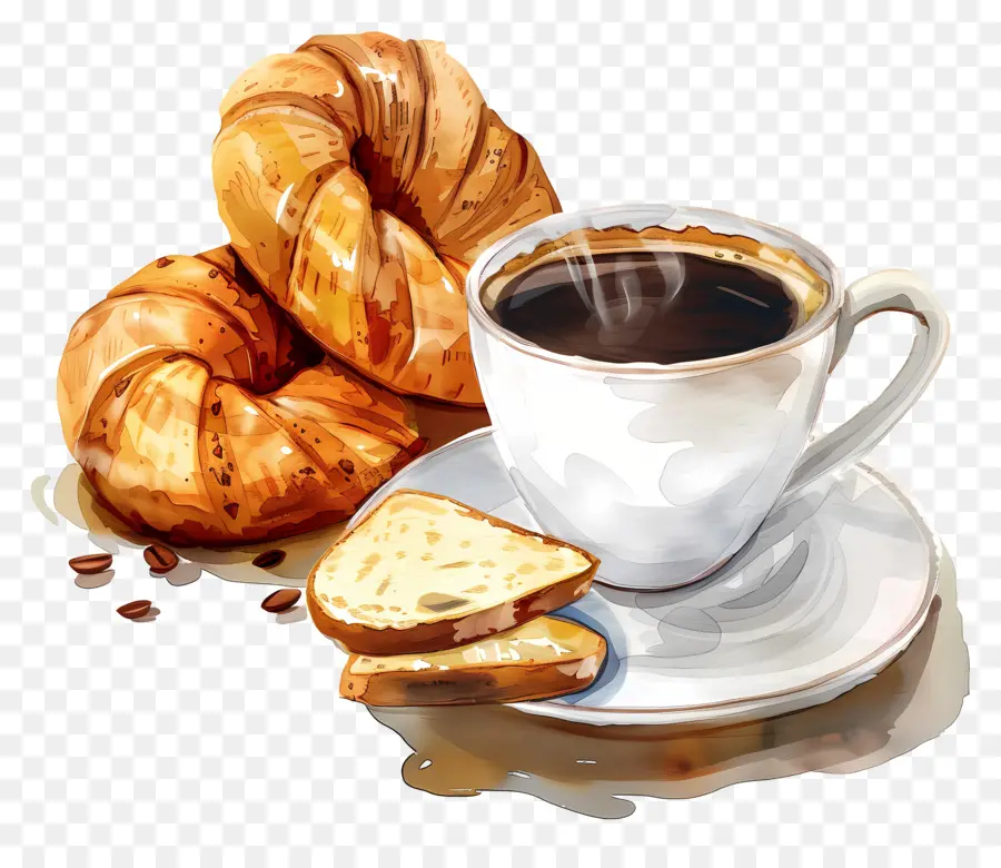 Café Y Pan，Café Y Croissants PNG