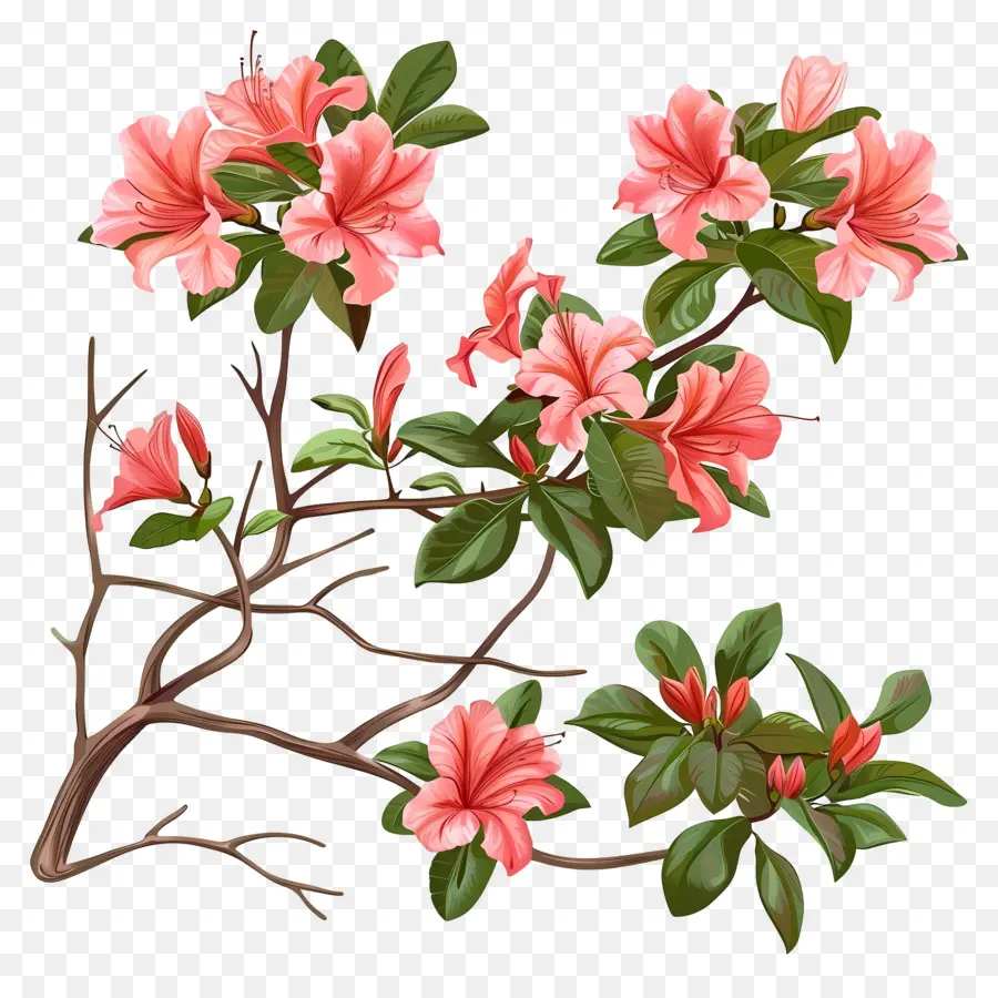Planta De Azalea，Flores De Color Rosa PNG