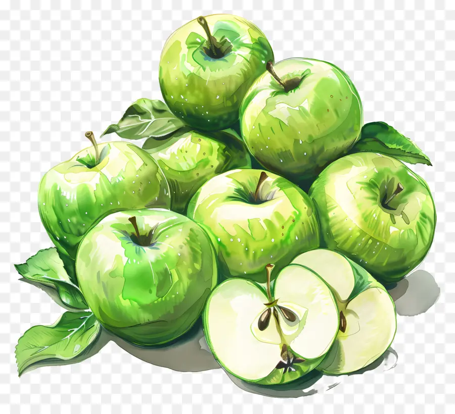 Granny Smith Manzanas，Manzanas Verdes PNG