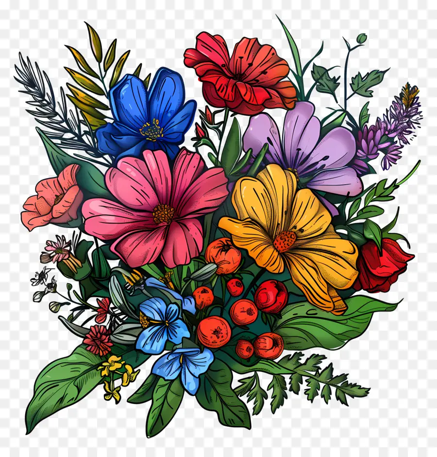 Bouquet Of Flowers，Flores PNG