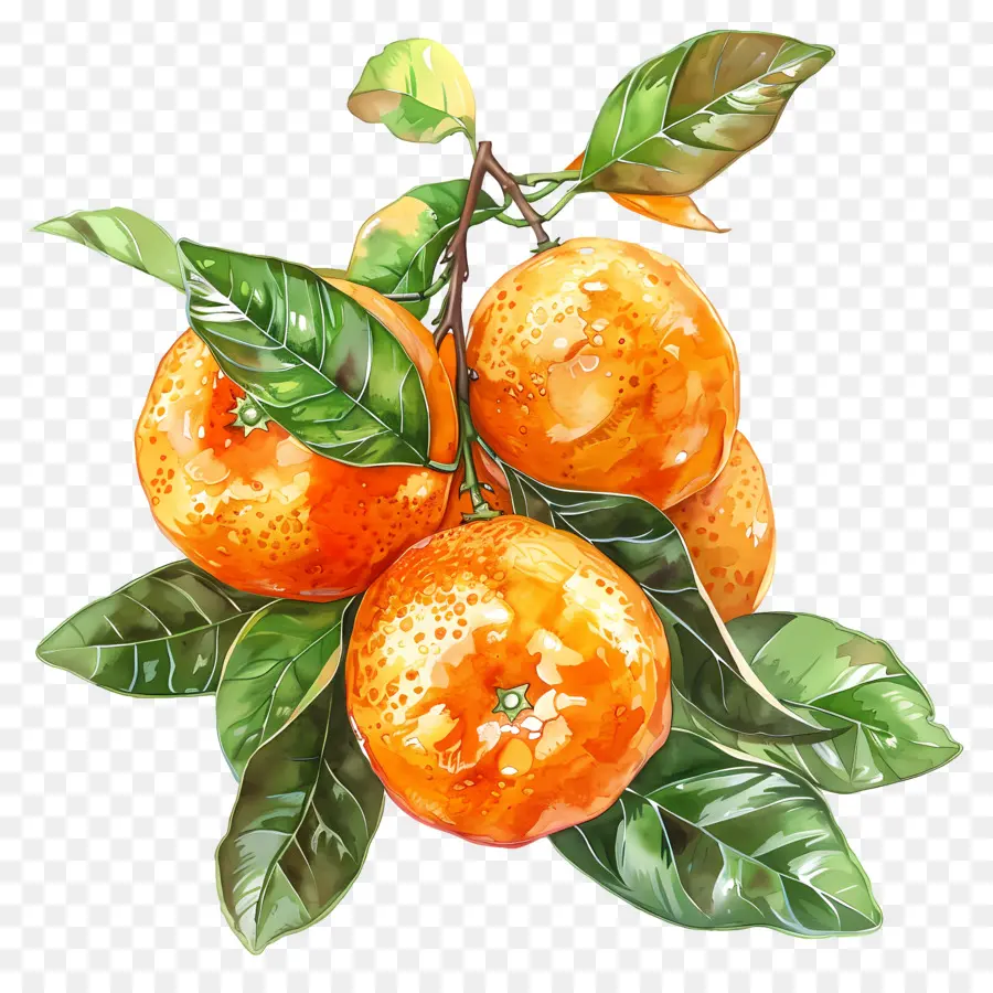 Clementinas，Acuarela Naranjas PNG