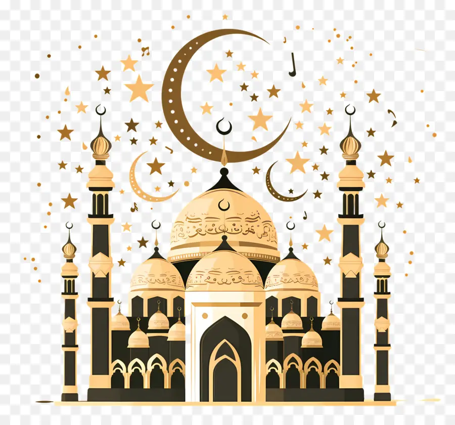 Eid Al Fitr，Mezquita Y Luna Creciente PNG