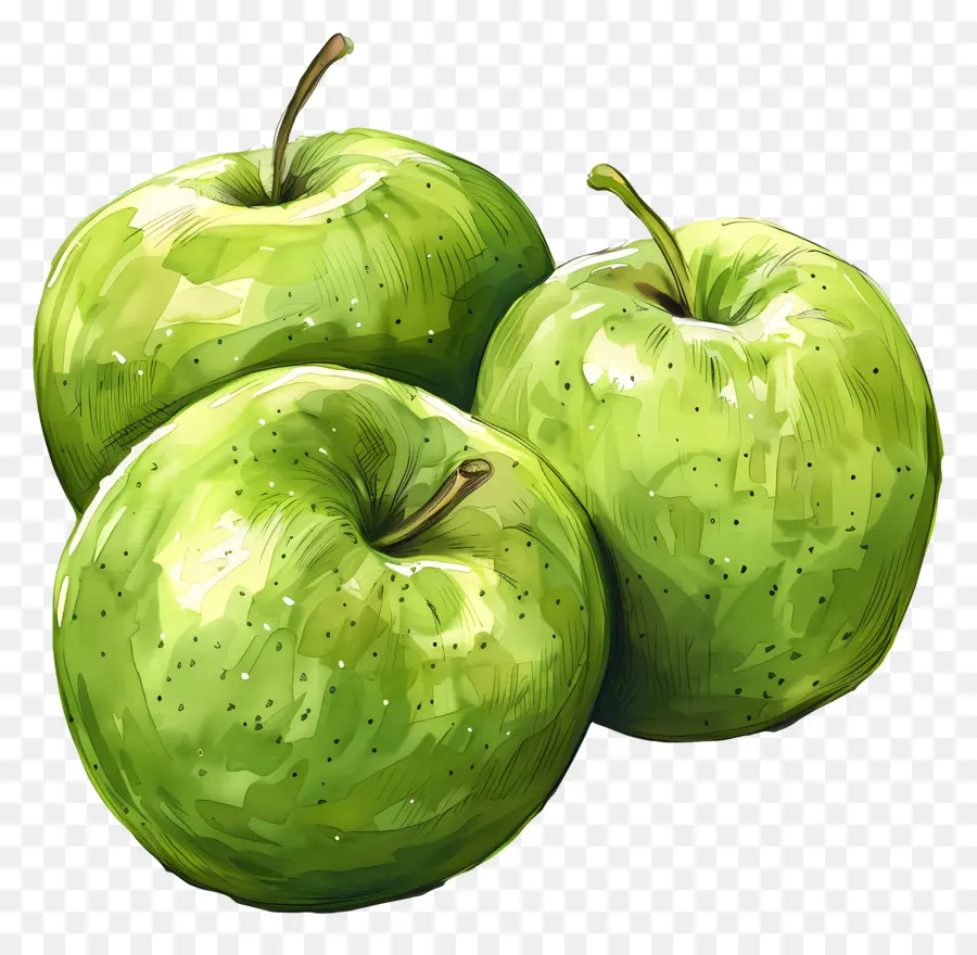 Granny Smith Manzanas，Manzanas Verdes PNG