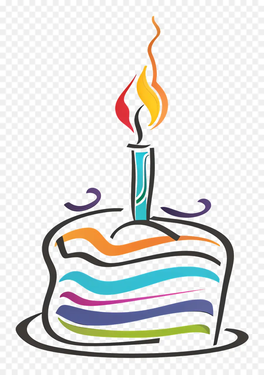 Deseo De Cumpleaños，Pastel Colorido PNG