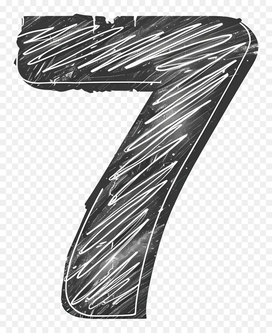 Número 7，Tiza Dibujo PNG