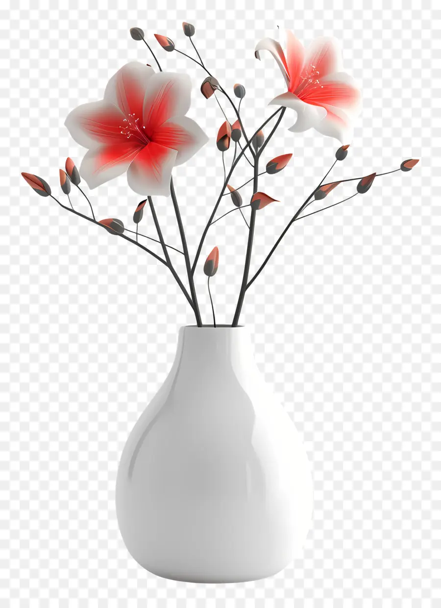 Jarrón Con Flores，Flores De Color Rosa PNG