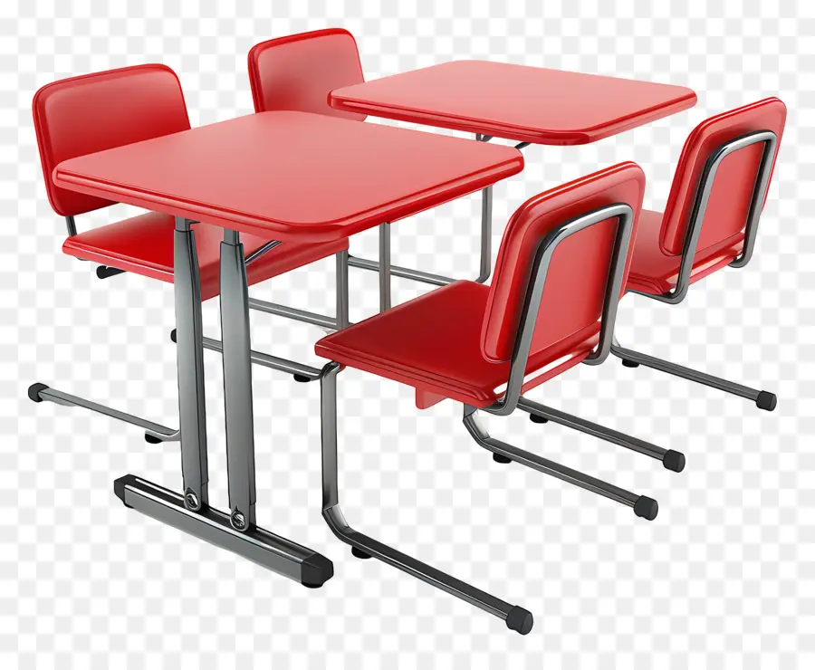 Mesa De Aula Roja，Escritorio Rojo PNG